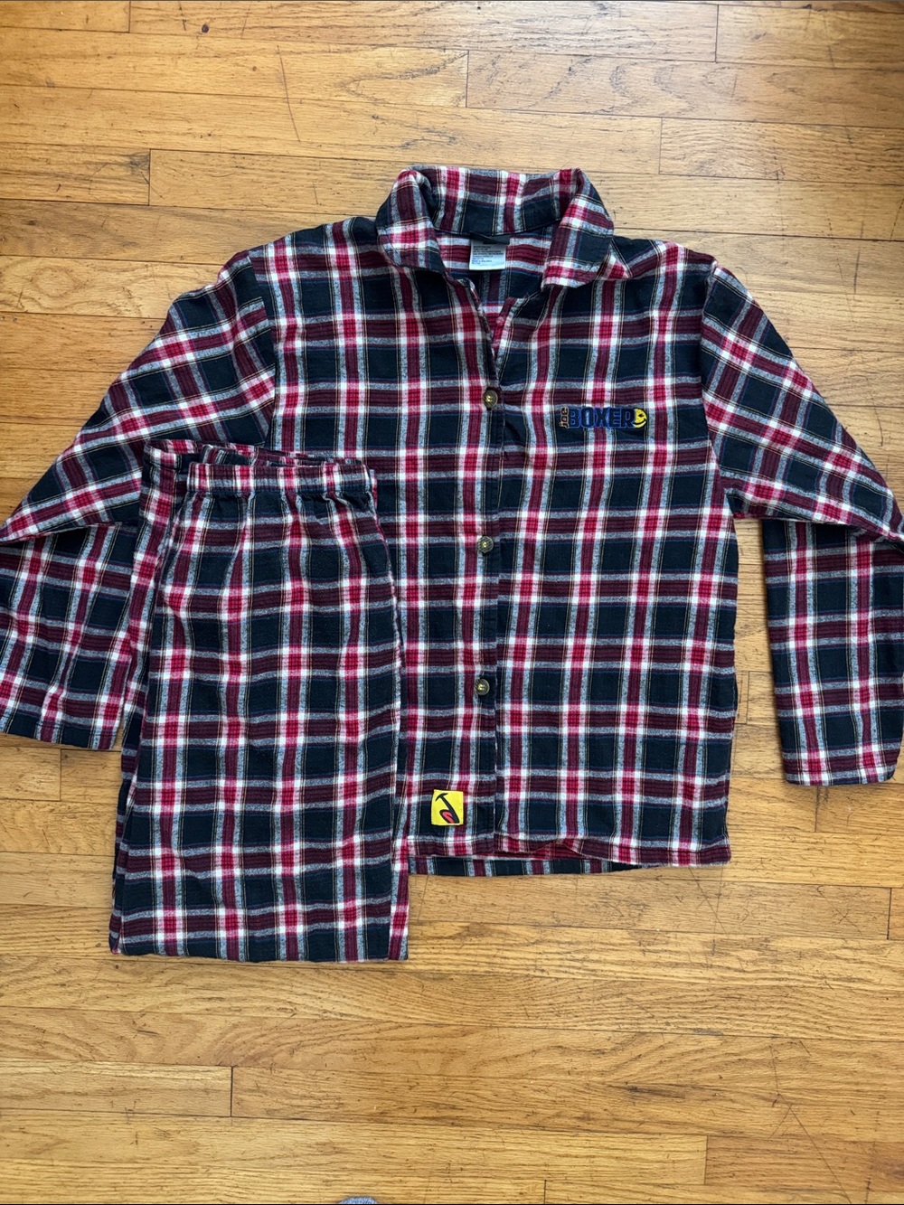 Rare! Joe Boxer Red and Black Plaid Pajama Set
